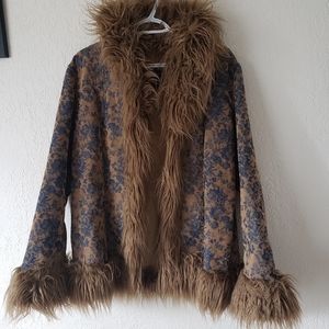 Brown and Navy blue winter Coat